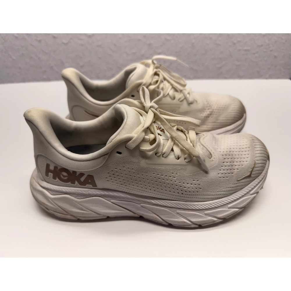 Hoka Arahi 7 Womens Running Shoes Cream Rose Gold 1147851 BSG Size 7B